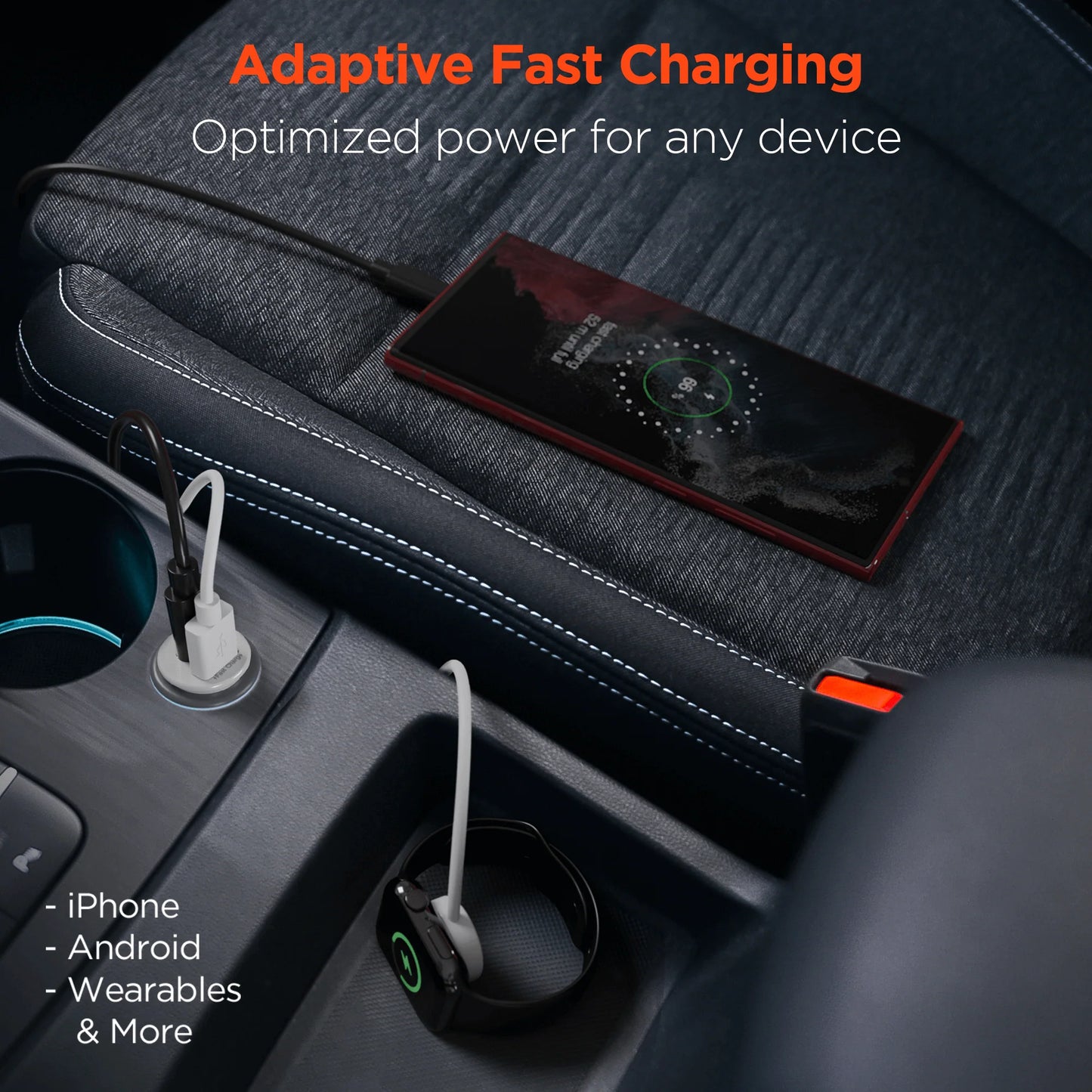 Nexor ChargeCore – Dual Fast Car Charger (USB-C PD + USB-A)